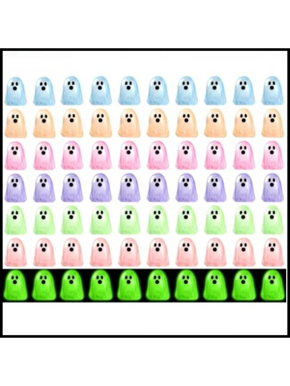 60 Miniature Ghost Figurines Glow in Dark Halloween Decorations